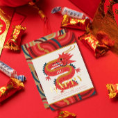 2024 Dragon Red Chinese New Year Holiday Folieneinladung