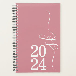 2024 Dusty Pink Monogram Personal Weekly Planner Planer