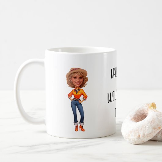 2024 Eigene Karikaturen für Unternehmen Kaffeetasse (Mit Donut)