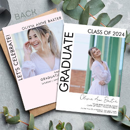 2024 Einladung der Modernen Minimal Foto Graduatio