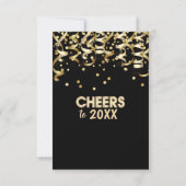 2024 EVE PARTY Gold Glitzer Black Einladung (Rückseite)