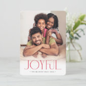 2024 FAMILY PHOTO modern minimalist JOYFUL red Ankündigung (Stehend Vorderseite)