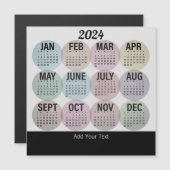 2024 - Farbenfrohe Monatszeitschrift Magnetkarte (Vorne/Hinten)