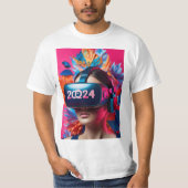 "2024 Feier Extravaganza: Neujahrsjubeln T-Shirt (Vorderseite)