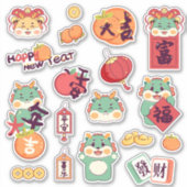 2024 Festivdrache Chinesischer Mondfest Neujahr Aufkleber (Vorderseite)