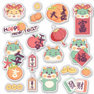 2024 Festivdrache Chinesischer Mondfest Neujahr Aufkleber