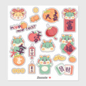 2024 Festivdrache Chinesischer Mondfest Neujahr Aufkleber (Blatt)