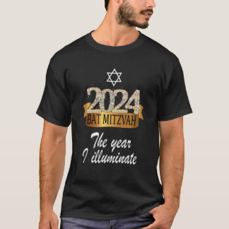 2024 Festlicher schwarz-gelber Dekor Bat Mitzvah Z T-Shirt