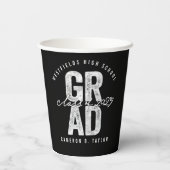 2024 Fett GRAD Silver Foil Modern Graduation Party Pappbecher (Rückseite)