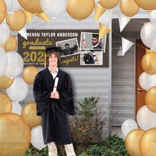 2024 Fett Sketch 3 Foto Collage Graduation Party Banner