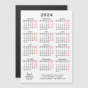 2024 Firmenlogokalender Magnet Weißes Schwarzes Ro