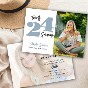 2024 Foto Abschluss Handwriting Typografie Einladung