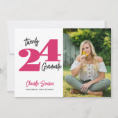 2024 Foto Abschluss Handwriting Typografie Einladung (Vorderseite)