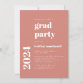 2024 Foto Fett Typografie Terracotta Grad Party Einladung (Vorderseite)