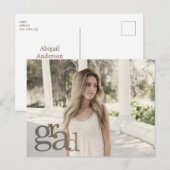 2024 Foto Grad-Neutrale Ankündigung Postkarte (Vorne/Hinten)