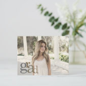 2024 Foto Grad-Neutrale Ankündigung Postkarte (Stehend Vorderseite)