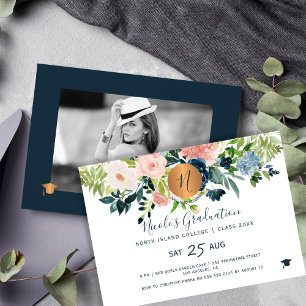 2024 FOTO Graduierungsparty elegant floral Einladung