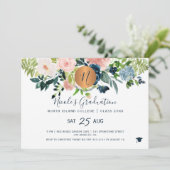 2024 FOTO Graduierungsparty elegant floral Einladung (Stehend Vorderseite)