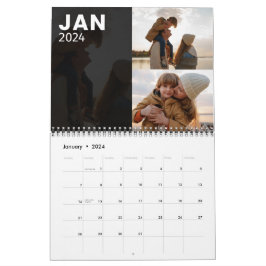 2024 Foto-Kalender für moderne Graufamilien Kalender