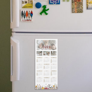 2024 Foto-Kalender für wild lebende Blume Magnetka Magnetkarte