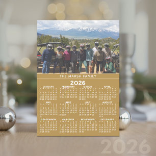 2024 Foto-Kalenderjahr - Goldene Weihnachtskarte Feiertagskarte