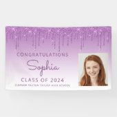 2024 Foto Lila Glitzer Tropfen Abschluss Banner (Horizontal)