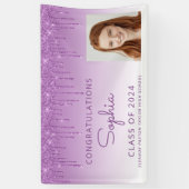 2024 Foto Lila Glitzer Tropfen Abschluss Banner (Vertikal)