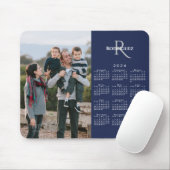 2024 Foto-Monogramm-Name Navy Mousepad (Mit Mouse)