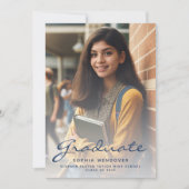 2024 Foto Navy Blue Gold Abschluss Ankündigung (Vorderseite)