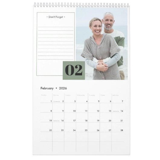 2024 Foto und Moderne Anmerkungen Kalender (Feb 2026)