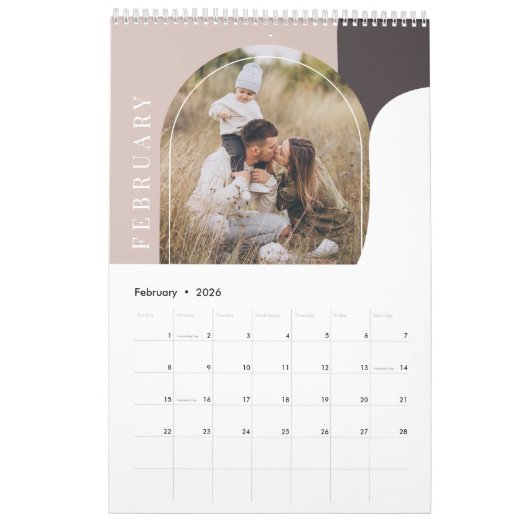 2024 Fotos der Minimal Arch Familie Stilvolle Vorl Kalender (Feb 2026)
