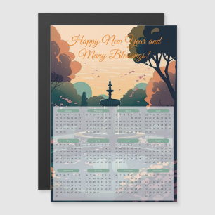 2024 Fountain Park Kalender Magnetkarte