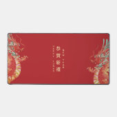2024 Frohes chinesisches Mondfest Neujahr Roter Dr Schreibtischunterlage (Vorderseite)