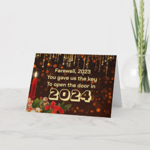 2024 Frohes neues Jahr, Abschied 2023 Feiertagskarte