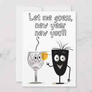 2024 Frohes neues Jahr Sarcastic Funny Meme Einladung