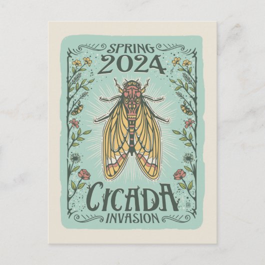 2024 Frühjahr Cicada Invasion Postkarte (Vorderseite)