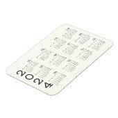 2024 Full Year Calendar Black And White Elegant Magnet (Linke Seite)