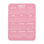 2024 Full Year View Calendar - Basic Pink Minimum Magnet (Vertikal)