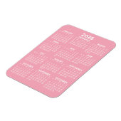 2024 Full Year View Calendar - Basic Pink Minimum Magnet (Linke Seite)