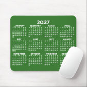 2024 Full Year View Calendar - horizontal - Green Mousepad (Mit Mouse)