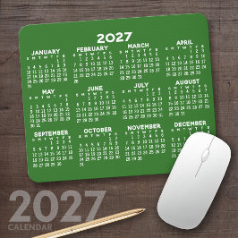 2024 Full Year View Calendar - horizontal - Green Mousepad