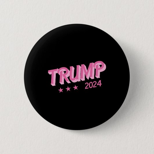 2024 - Funny Donald Trump Pink Bubble Letters Button (Vorderseite)