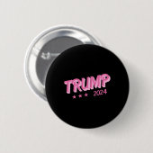 2024 - Funny Donald Trump Pink Bubble Letters Button (Vorne & Hinten)