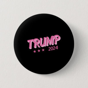 2024 - Funny Donald Trump Pink Bubble Letters Button