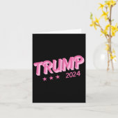 2024 - Funny Donald Trump Pink Bubble Letters Karte (Gelbe Blume)