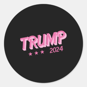 2024 - Funny Donald Trump Pink Bubble Letters Runder Aufkleber