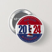 2024 für Gott und die Landesstatue der Freiheit Button (Vorne & Hinten)
