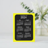 2024 Gelbe Neon 6 Monate Mini-Kalender von Janz Postkarte (Stehend Vorderseite)