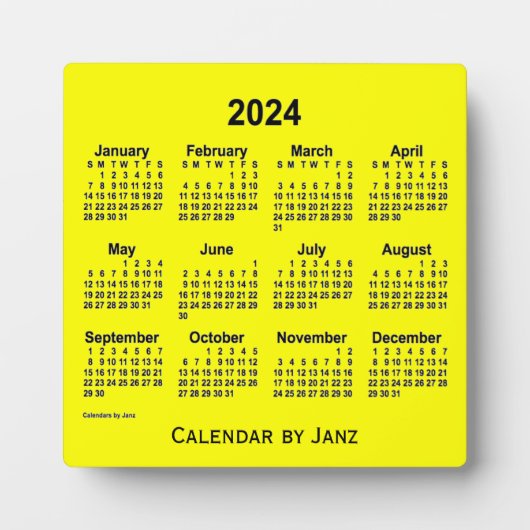 2024 Gelbe Schreibtischkalender von Janz Fotoplatte (Vorderseite)