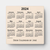 2024 Gelbe Schreibtischkalender von Janz Plaque Fotoplatte (Vorderseite)